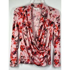 Chaus New York V Neck Wrap Front Top Size Extra Large NWOT